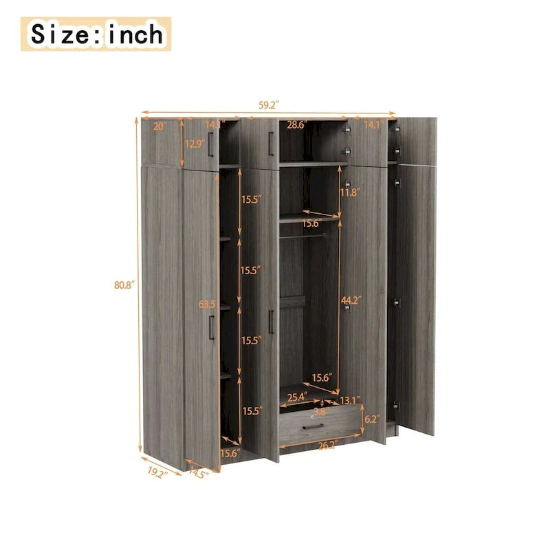Armoire avec plusieurs rangements et meuble haut par Harper&Bright Designs