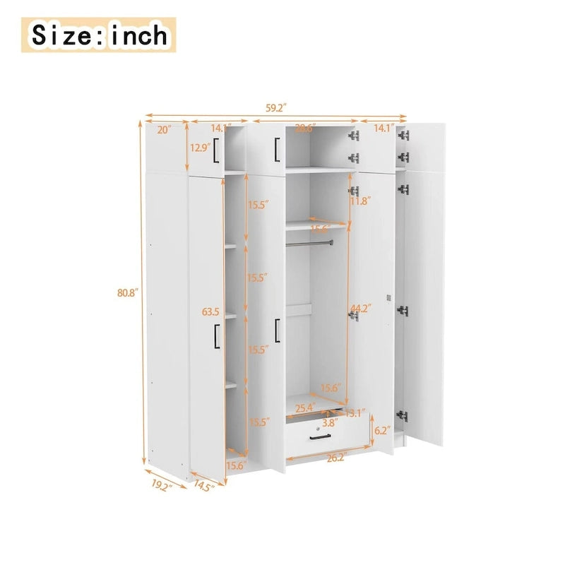 Armoire avec plusieurs rangements et meuble haut par Harper&Bright Designs