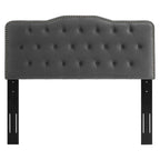 Lit plateforme simple en velours de performance touffeté ambre