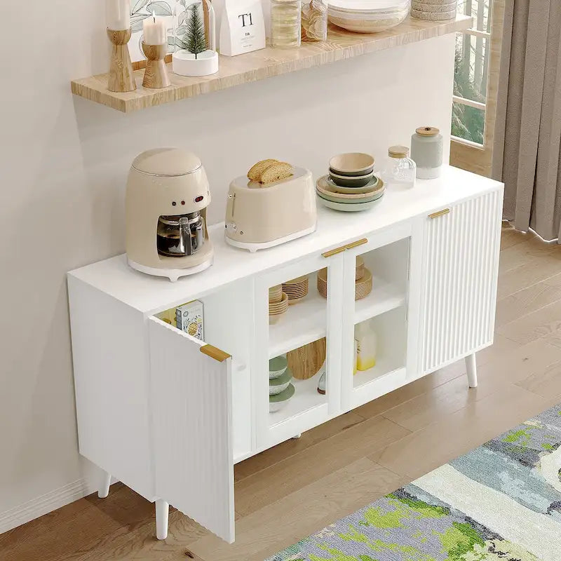 JASIWAY Buffet de cuisine avec portes en verre