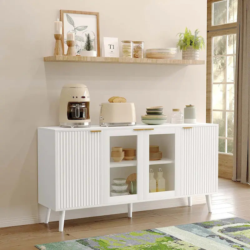 JASIWAY Buffet de cuisine avec portes en verre