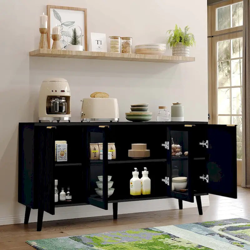 JASIWAY Buffet de cuisine avec portes en verre