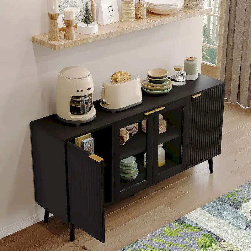 JASIWAY Buffet de cuisine avec portes en verre
