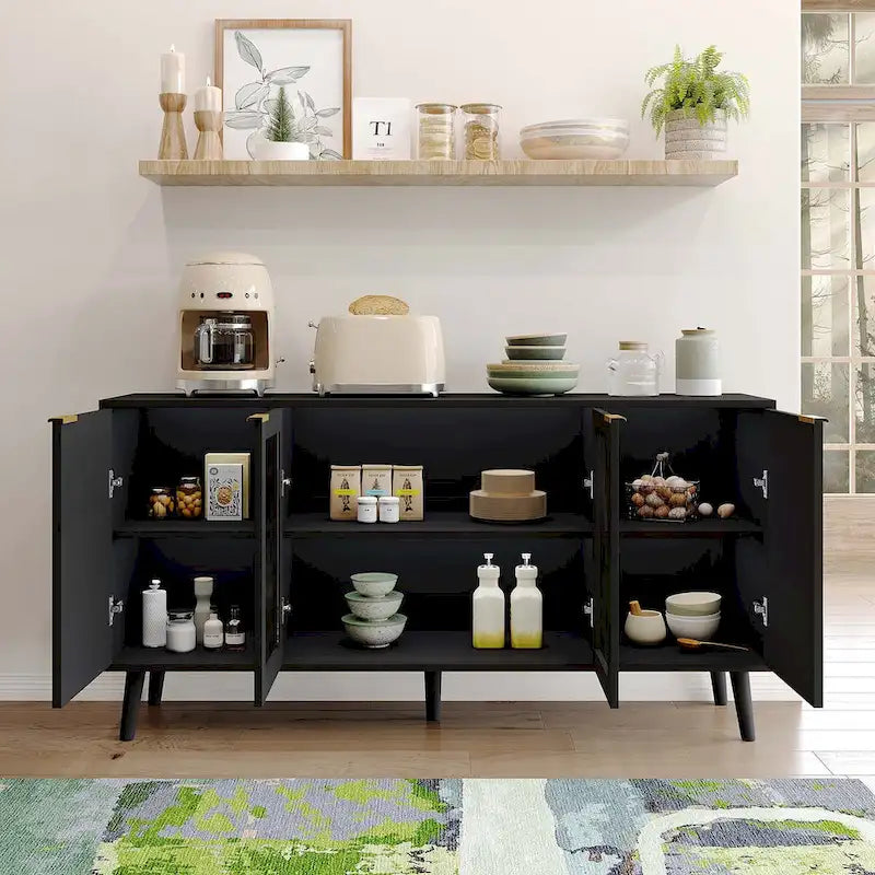JASIWAY Buffet de cuisine avec portes en verre