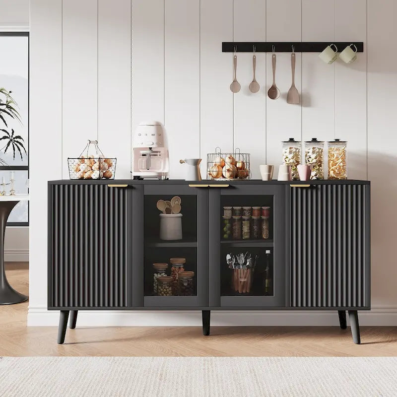 JASIWAY Buffet de cuisine avec portes en verre