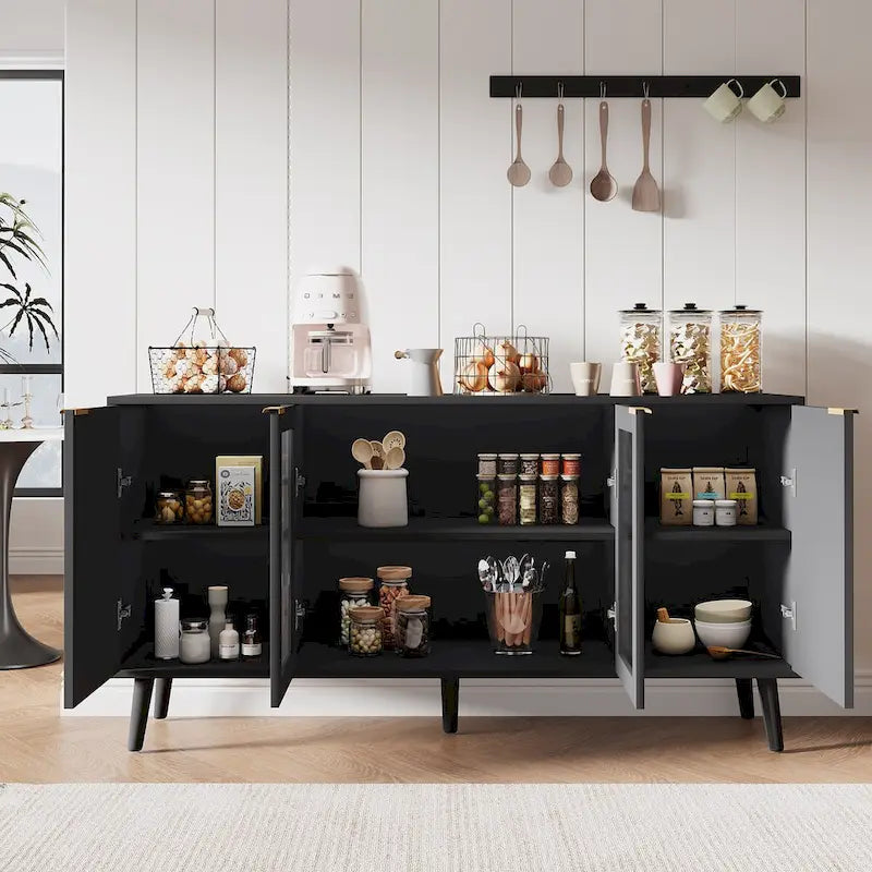 JASIWAY Buffet de cuisine avec portes en verre