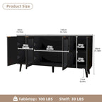 JASIWAY Buffet de cuisine avec portes en verre