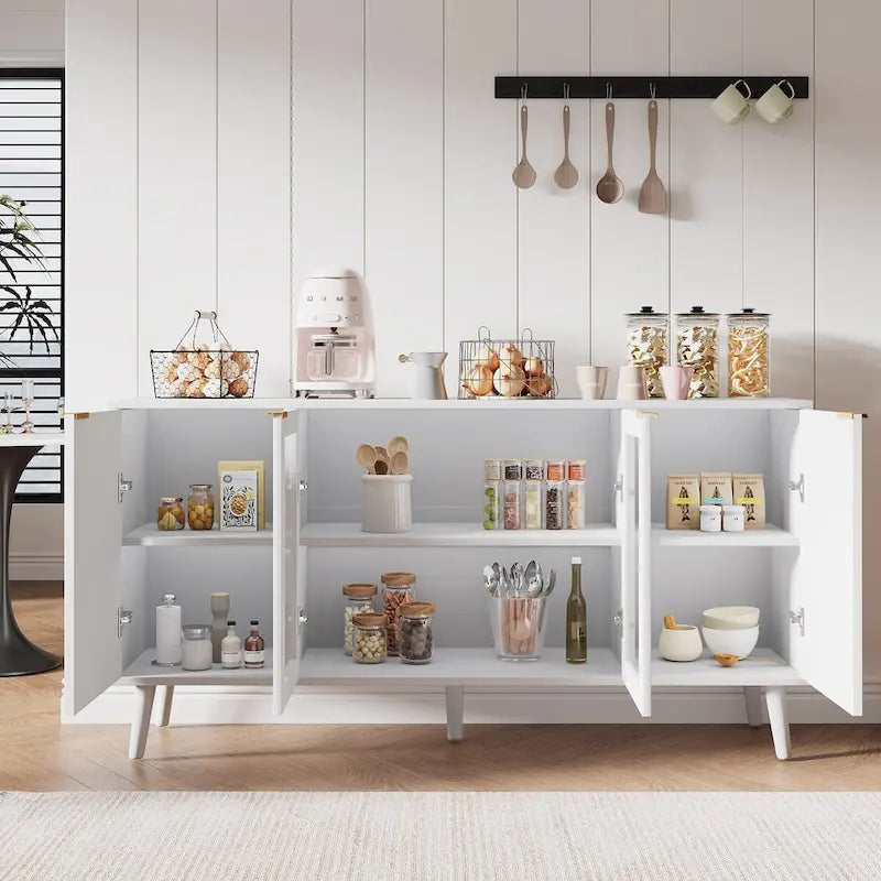 JASIWAY Buffet de cuisine avec portes en verre