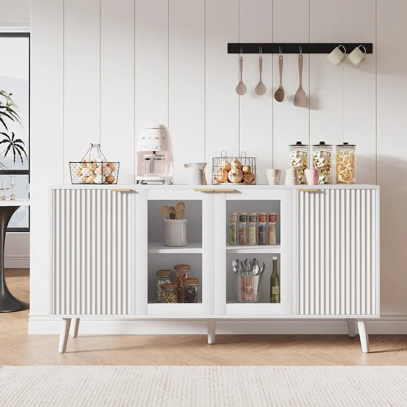 JASIWAY Buffet de cuisine avec portes en verre