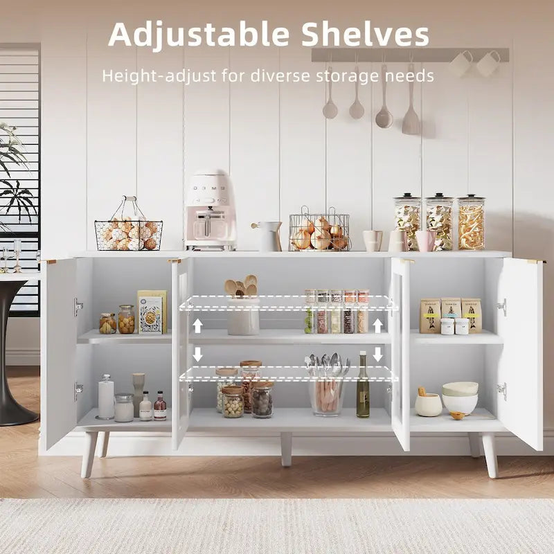 JASIWAY Buffet de cuisine avec portes en verre