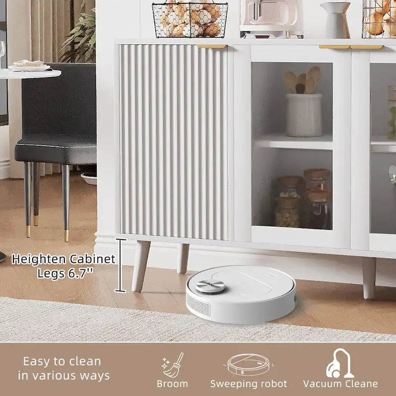JASIWAY Buffet de cuisine avec portes en verre