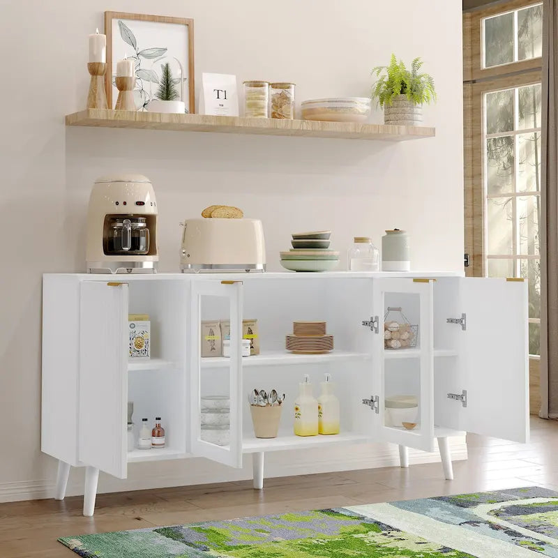JASIWAY Buffet de cuisine avec portes en verre
