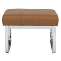 Studio Designs Home Allure Ottoman moderne rectangulaire en métal et cuir mélangé