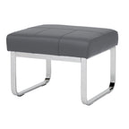 Studio Designs Home Allure Ottoman moderne rectangulaire en métal et cuir mélangé
