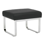 Studio Designs Home Allure Ottoman moderne rectangulaire en métal et cuir mélangé