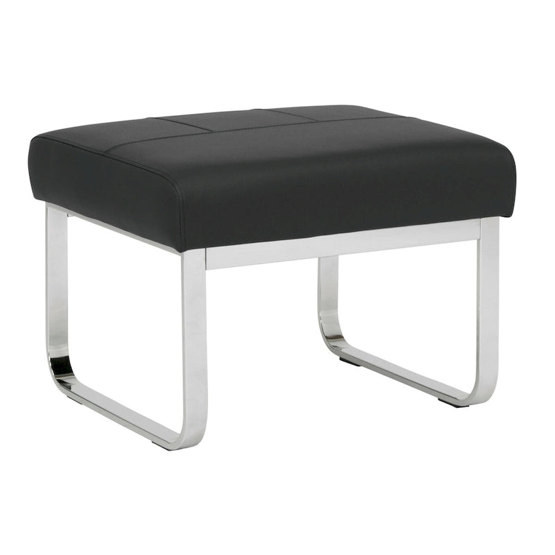 Studio Designs Home Allure Ottoman moderne rectangulaire en métal et cuir mélangé