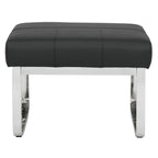 Studio Designs Home Allure Ottoman moderne rectangulaire en métal et cuir mélangé