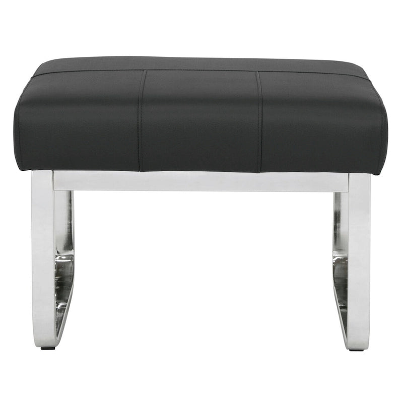 Studio Designs Home Allure Ottoman moderne rectangulaire en métal et cuir mélangé