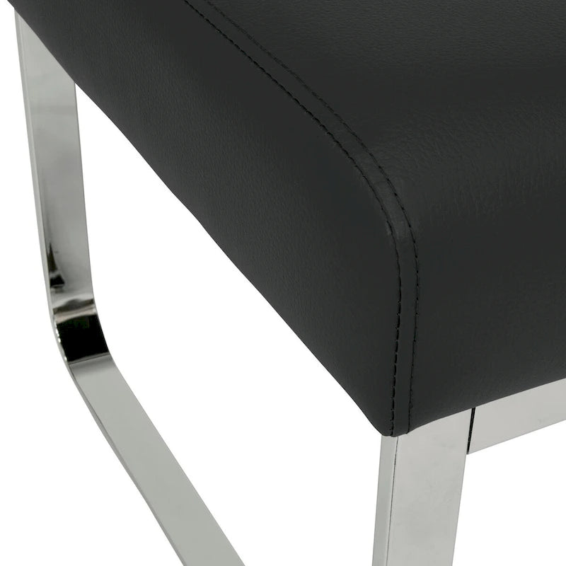 Studio Designs Home Allure Ottoman moderne rectangulaire en métal et cuir mélangé