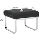 Studio Designs Home Allure Ottoman moderne rectangulaire en métal et cuir mélangé