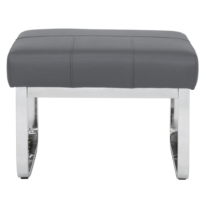 Studio Designs Home Allure Ottoman moderne rectangulaire en métal et cuir mélangé