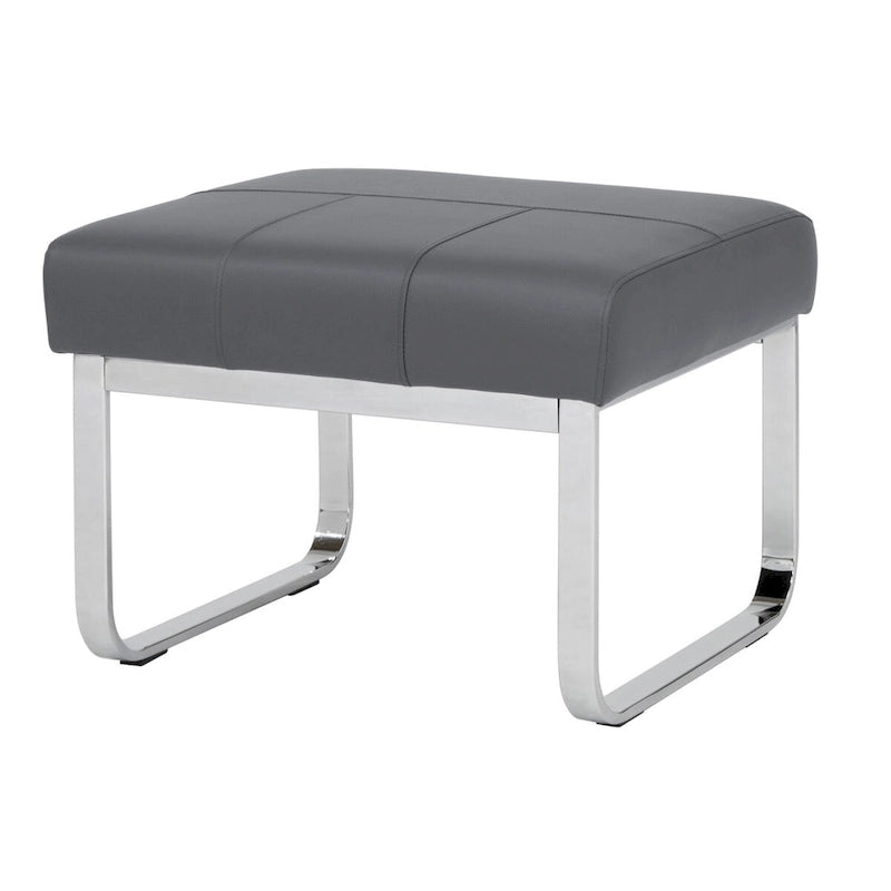 Studio Designs Home Allure Ottoman moderne rectangulaire en métal et cuir mélangé