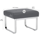 Studio Designs Home Allure Ottoman moderne rectangulaire en métal et cuir mélangé