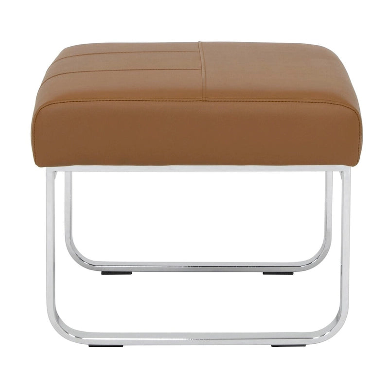 Studio Designs Home Allure Ottoman moderne rectangulaire en métal et cuir mélangé
