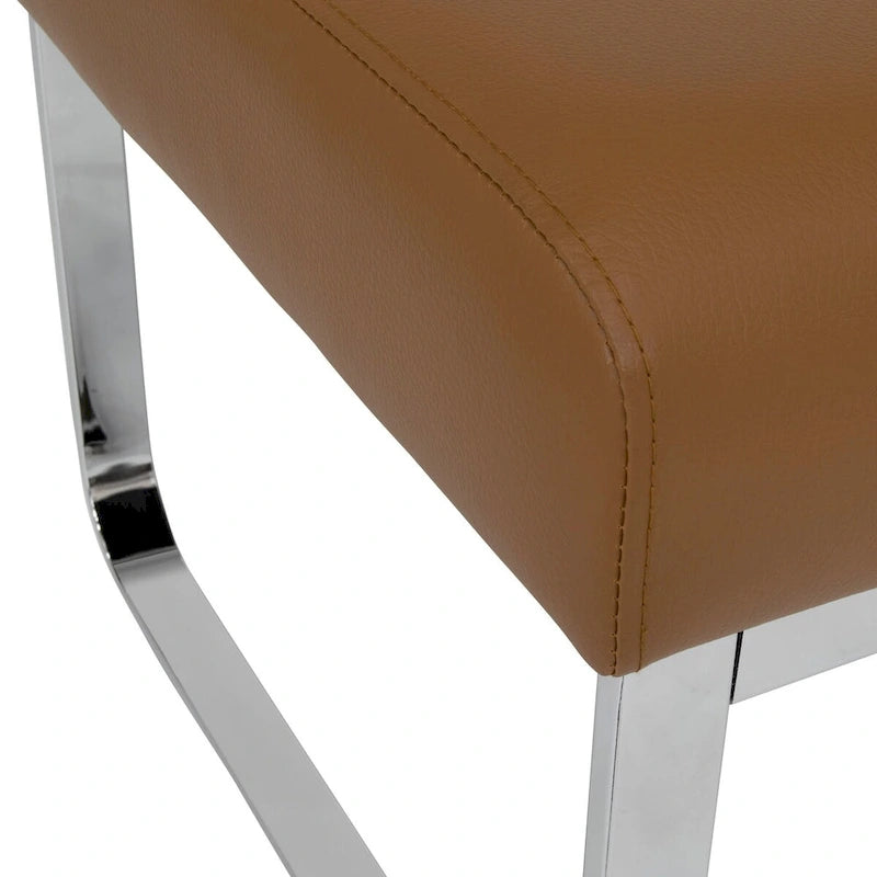 Studio Designs Home Allure Ottoman moderne rectangulaire en métal et cuir mélangé