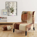 Fauteuil d'appoint abstrait rembourré Designart Chocolate Brown Elementary III et fauteuil moderne et contemporain