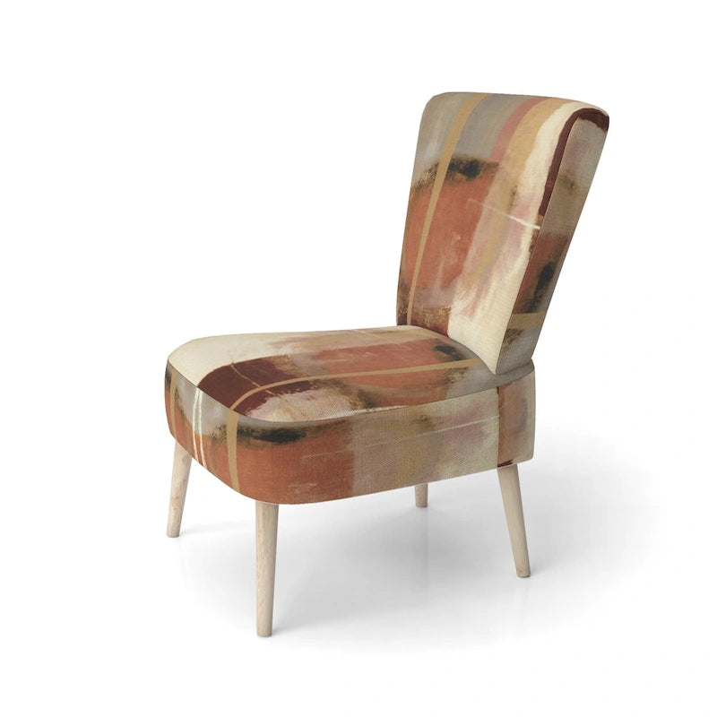 Fauteuil d'appoint abstrait rembourré Designart Chocolate Brown Elementary III et fauteuil moderne et contemporain
