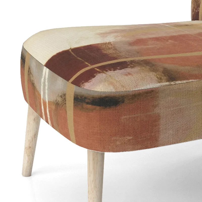 Fauteuil d'appoint abstrait rembourré Designart Chocolate Brown Elementary III et fauteuil moderne et contemporain