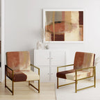 Fauteuil d'appoint abstrait rembourré Designart Chocolate Brown Elementary III et fauteuil moderne et contemporain