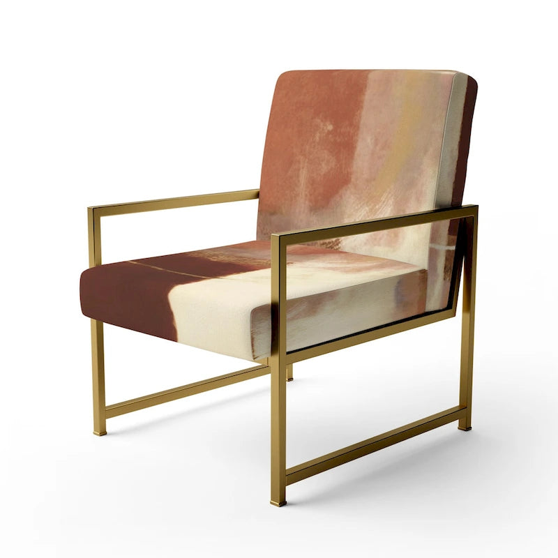 Fauteuil d'appoint abstrait rembourré Designart Chocolate Brown Elementary III et fauteuil moderne et contemporain