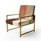 Fauteuil d'appoint abstrait rembourré Designart Chocolate Brown Elementary III et fauteuil moderne et contemporain