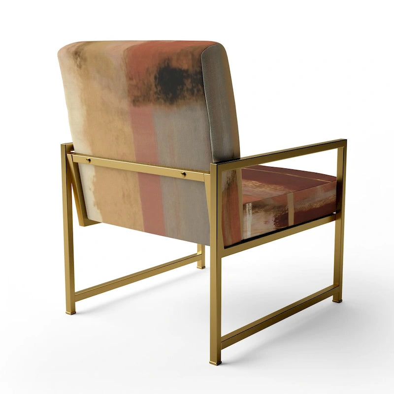 Fauteuil d'appoint abstrait rembourré Designart Chocolate Brown Elementary III et fauteuil moderne et contemporain