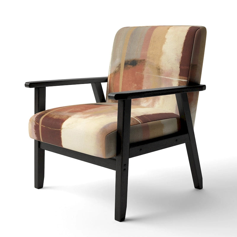 Fauteuil d'appoint abstrait rembourré Designart Chocolate Brown Elementary III et fauteuil moderne et contemporain