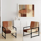 Fauteuil d'appoint abstrait rembourré Designart Chocolate Brown Elementary III et fauteuil moderne et contemporain