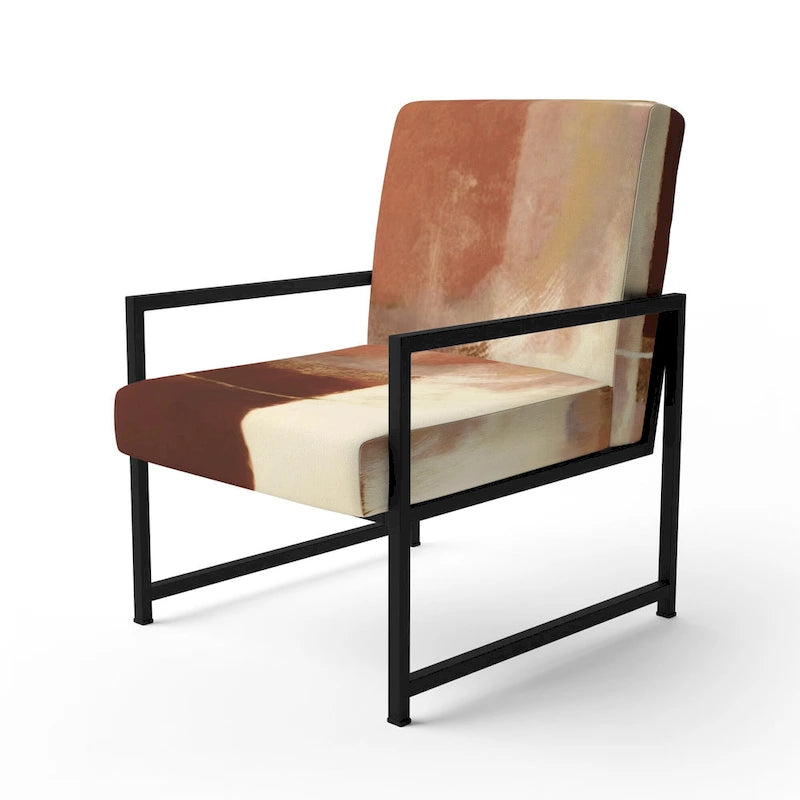 Fauteuil d'appoint abstrait rembourré Designart Chocolate Brown Elementary III et fauteuil moderne et contemporain