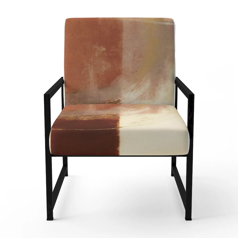 Fauteuil d'appoint abstrait rembourré Designart Chocolate Brown Elementary III et fauteuil moderne et contemporain
