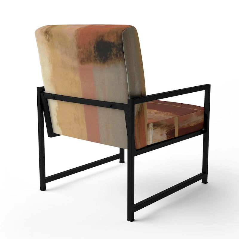 Fauteuil d'appoint abstrait rembourré Designart Chocolate Brown Elementary III et fauteuil moderne et contemporain
