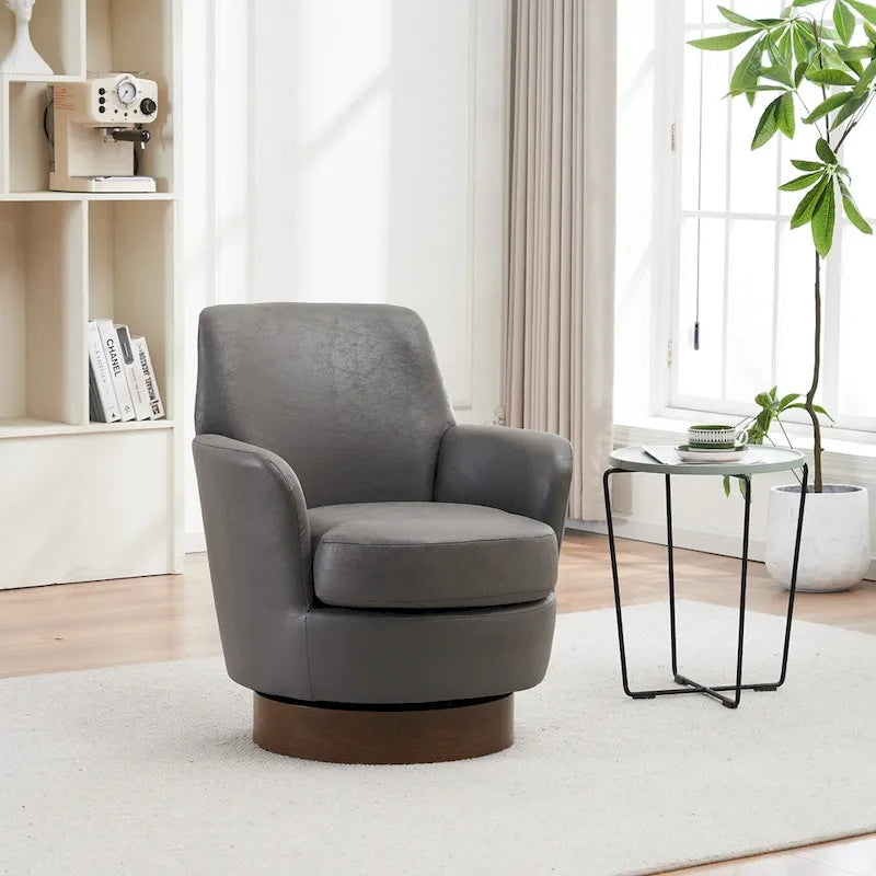 Fauteuil pivotant en cuir PU