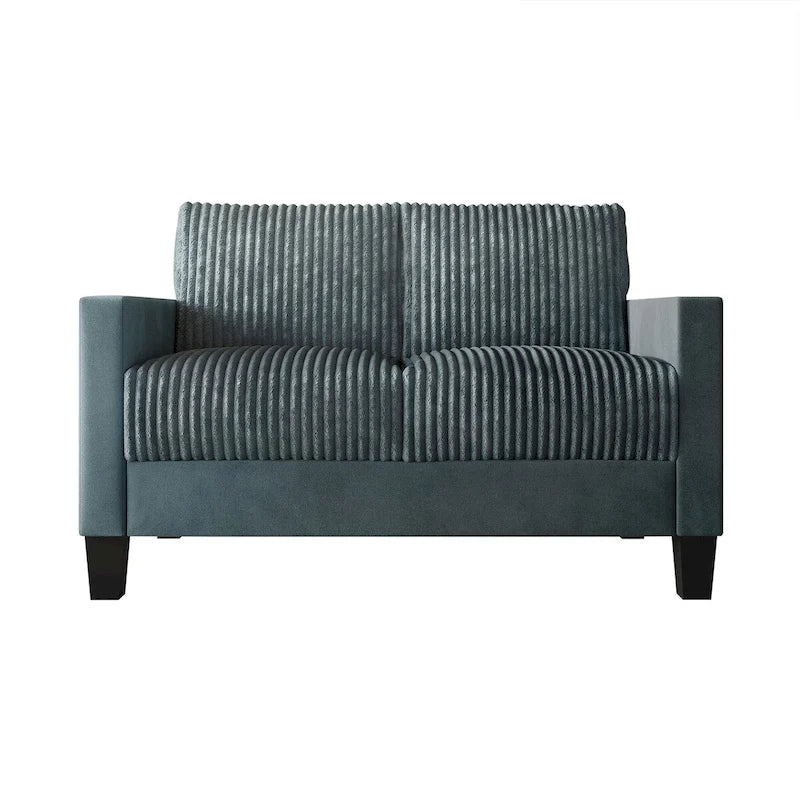 Causeuse 2 places en velours côtelé – Gris / Champagne / Marron / Bleu clair / Noir / Rouge