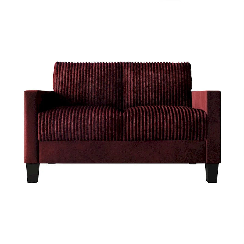 Causeuse 2 places en velours côtelé – Gris / Champagne / Marron / Bleu clair / Noir / Rouge