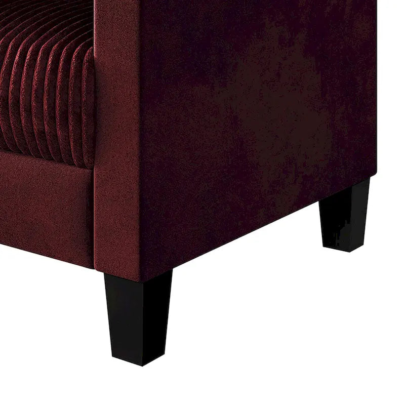 Causeuse 2 places en velours côtelé – Gris / Champagne / Marron / Bleu clair / Noir / Rouge