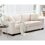 Canapé 3 places en tissu bouclé beige