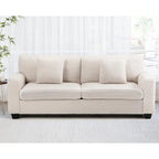 Canapé 3 places en tissu bouclé beige