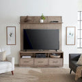 Ensemble de console TV et de meuble TV 2 pièces brun beige