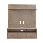 Ensemble de console TV et de meuble TV 2 pièces brun beige