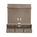 Ensemble de console TV et de meuble TV 2 pièces brun beige